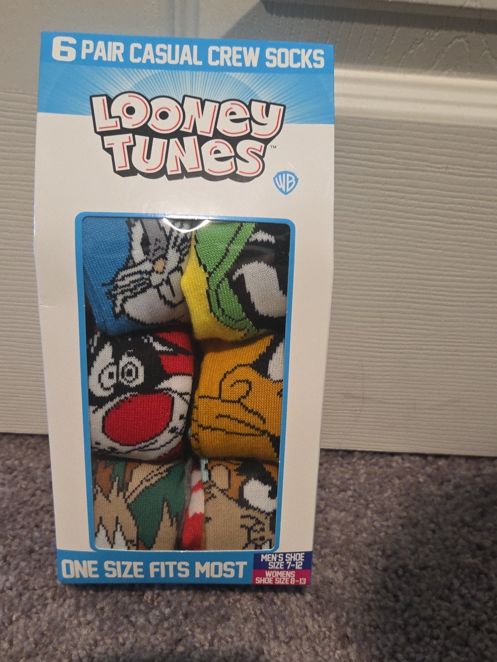 Looney Tunes 6-Pair Casual Crew Socks - Multicolor